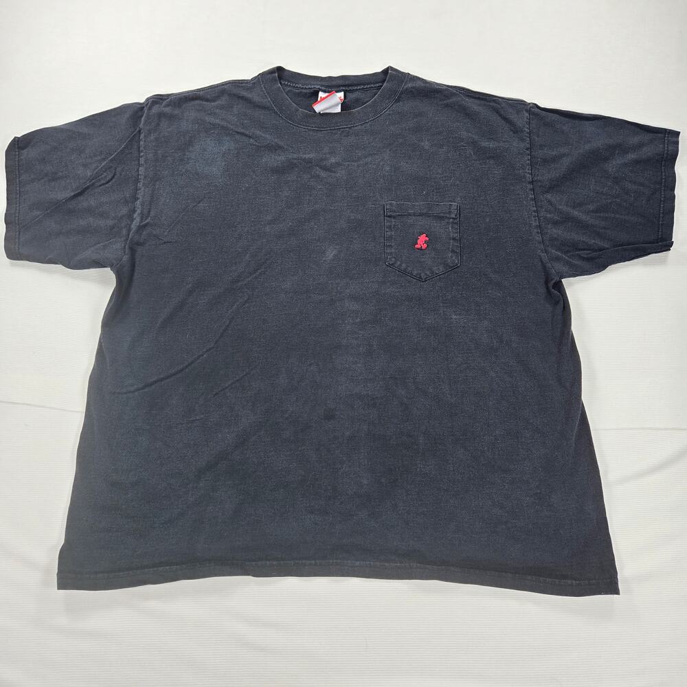 Vintage Mickey Inc Chest Pocket Black Short Sleeve T-Shirt Men's Size XXL‎
